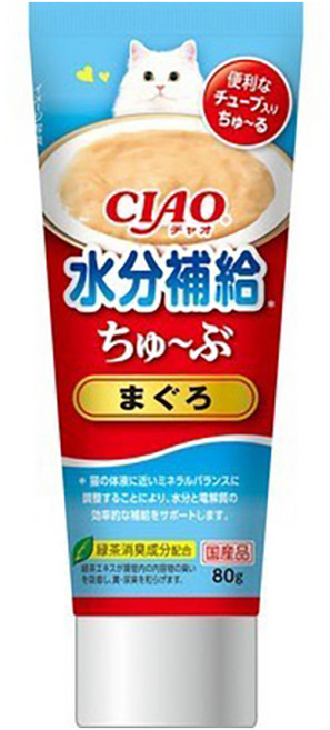 CIAO 水分補給ちゅ～る 貓用肉泥, CS-158 水分補給鮪魚口味, 80g, 1條