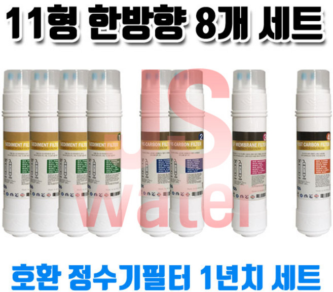 청풍 CWP-C100WT CWP-C100WT호환정수기필터 11인치 한방향 8개1셋트, 1개, B타입