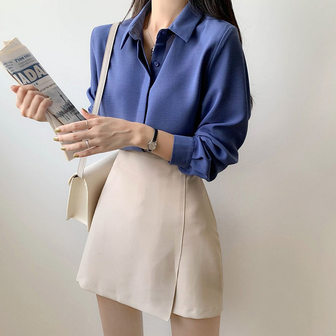 재구매최고 / 3만장돌파 데일리 링클프리 히든버튼 긴팔 블라우스 IT7810