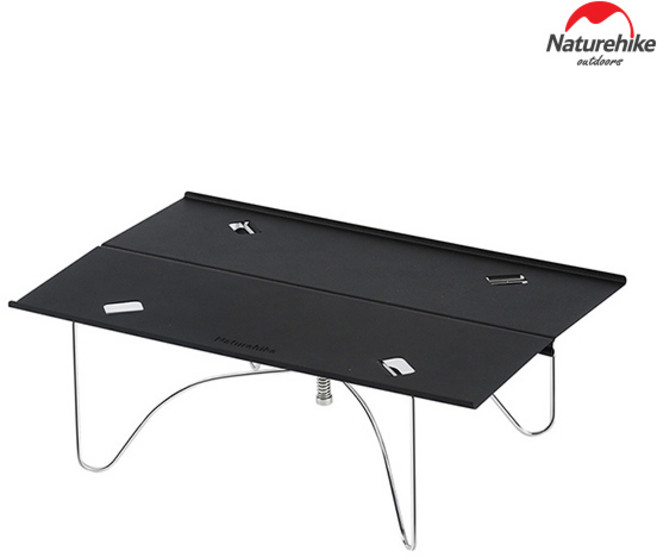 네이처하이크 X01 포터블 폴딩 테이블 일체형 300g 휴대용 알루미늄합금 UL, 블랙