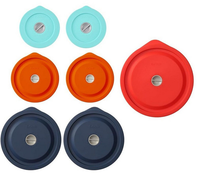 EuChoiz Pyrex 7200-PC 2컵 및 7201-PC 4컵 7402-PC 6/7컵용 교체 뚜껑 Anchor Hocking 유리 그릇용 실리콘 원형 보관 커버 6팩