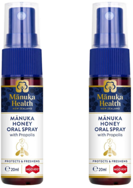 【Manuka Health】麥盧卡蜂膠喉嚨噴霧 紐西蘭原裝 BIO30高活性類黃酮 20ml (最新效期2028/02), 2個, 噴劑 1+1超值組(2入)