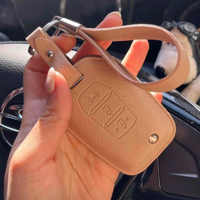 르노 삼성 스마트키 가죽 케이스 키홀더 호환 SM3 SM5 SM6 SM7 XM3 QM3 QM5 QM6 그랑 꼴레오스, 르노 C (4버튼), 허니민트