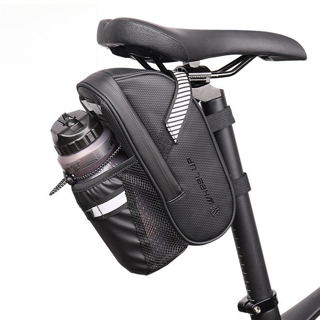 런레이더 자전거 안장 가방 C, 1개, 블랙