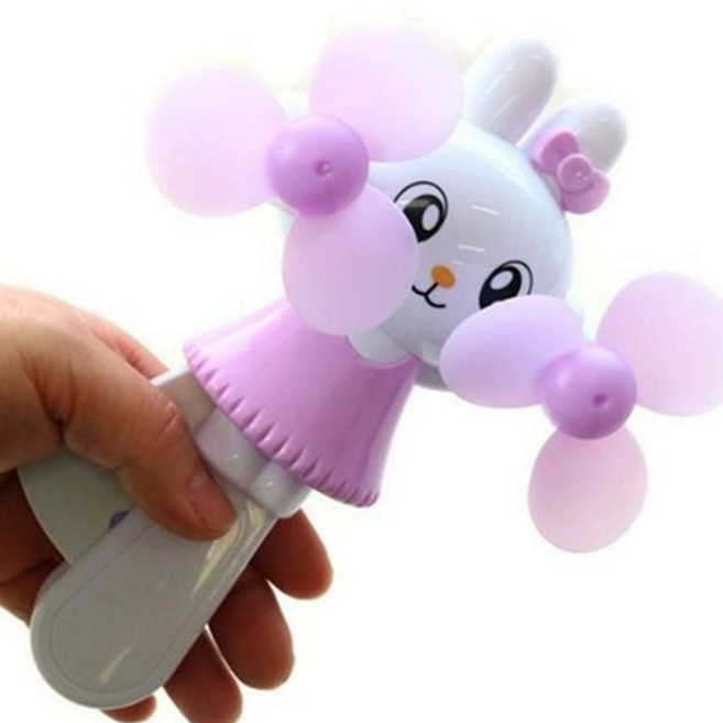 토끼 휴대용 선풍기 어린이 아동용 귀여운 수동 휴대용 선풍기 여행용 플라스틱