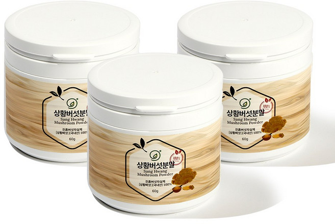 휴나인 100% 국내산 상황 버섯 분말 가루 60g, 3개
