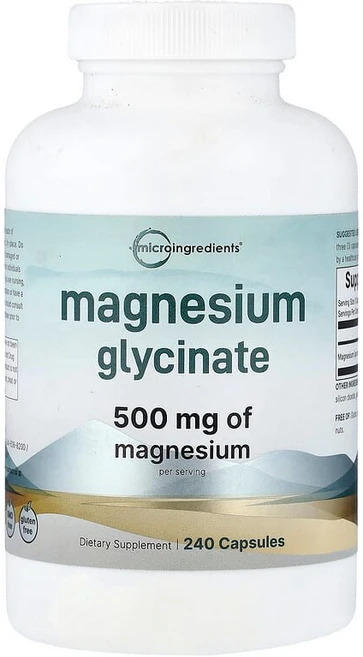 Micro Ingredients 마그네슘글리신산 240캡슐(캡슐당 166mg) MII-16792, 1개, 240정 - 쿠팡