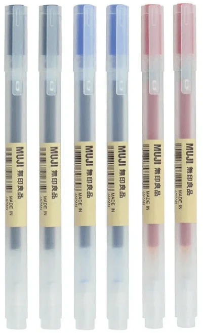 귀여운 무지 젤 펜 검정 빨강 파랑 0.38mm 잉크 일본 컬러 사무실 학교 문구 6 8 개 세트, 02 0.38mm, 05 2black 2blue 2red