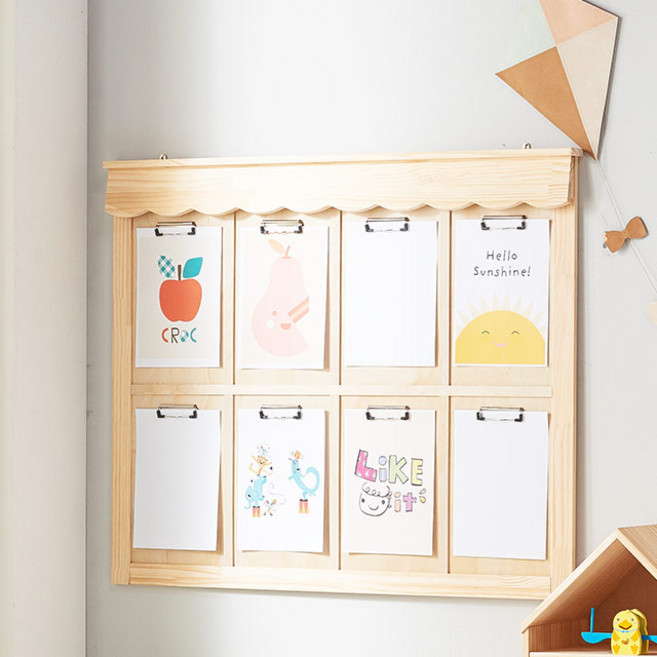 동화속나무 원목 어린이집 유치원 돌봄교실 게시판 벽부착 꾸미기 안내문 게시판, 1개