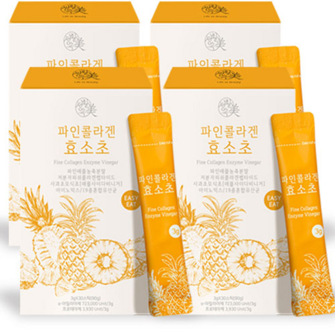 생활속미 파인콜라겐 효소초 1박스 30개입 자연 발효 식초, 90g, 4개