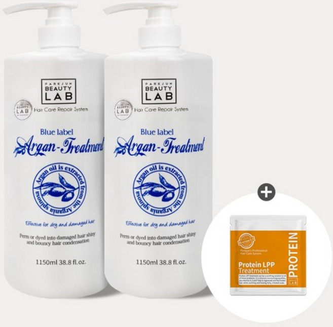 [CJ단독] 블루라벨 아르간 대용량 트리트먼트 1150ml x2 (+LPP 트리트먼트 샤쉐), 없음, 2개, 1.15L