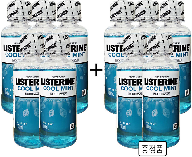 리스테린 쿨민트 세균억제 구강청결제, 100ml, 10개