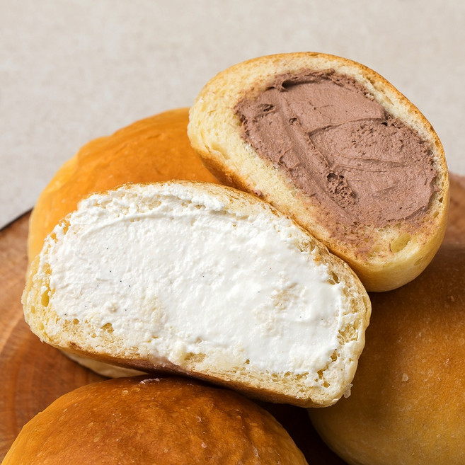이브레드 만나역 밀키문 저온숙성 달콤한 우유생크림빵 450g, 90g, 5개