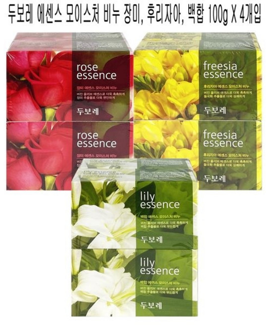 두보레 에센스 모이스처 비누 로즈 백합 후리지아 4개입 무료배송!