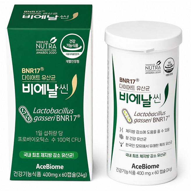 [비에날씬] BNR17 다이어트 유산균 비에날씬 프로, 60정, 2개