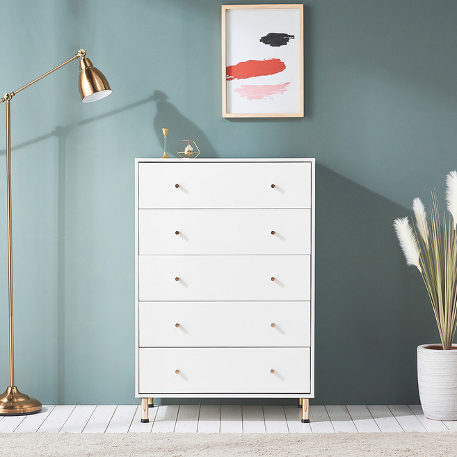 집무드 버디 속 깊은 광폭 5단 옷 서랍장 800, 화이트