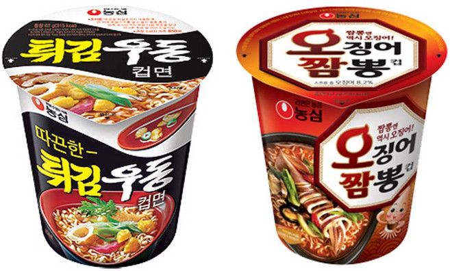 농심 소컵 오징어짬뽕x12컵+튀김우동x12컵, 24개