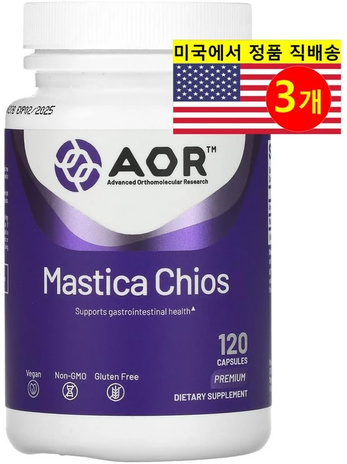 Advanced Orthomolecular Research AOR 마스티카 키오스 400mg 베지캡슐 120정, 3개 - 쿠팡