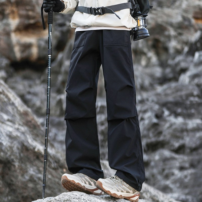 SMOPIG 아웃도어 등산 바지 방수원단 널찍하다 밑단 스트링 조절 트레이닝 캐주얼 바지
