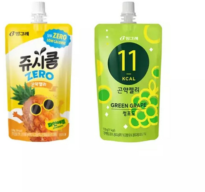 빙그레 곤약젤리130g 쥬시쿨제로 파인5개+곤약젤리 청포도5개, 130g, 1개