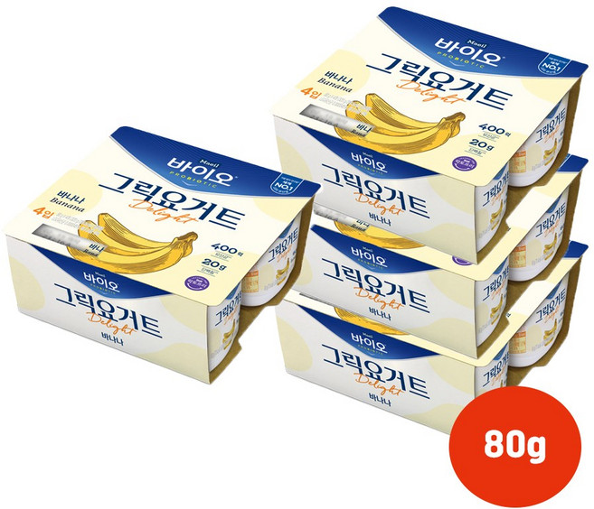 매일바이오 그릭요거트 딜라이트 바나나80g(4입)x4개/냉장무료배송, 80g, 16개