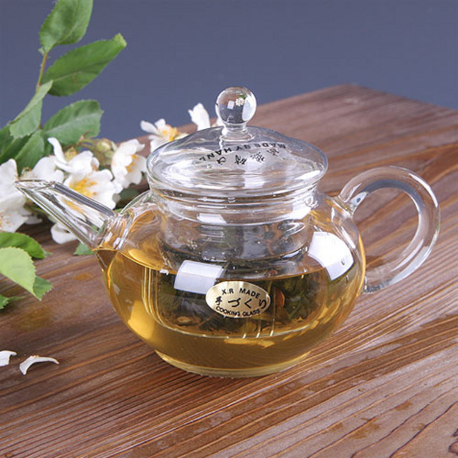 원형 거름망 유리 다관 200ml CKD099AB 티포트 티팟, 1개