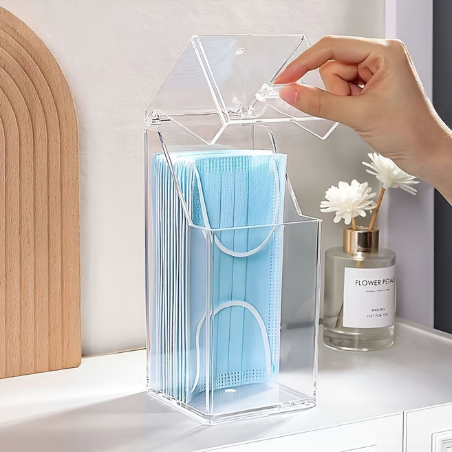 에센셜00 일회용 마스크 클리어 다용도 보관함, 투명, 1개