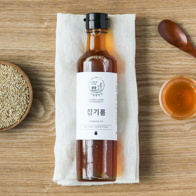 착유한 국산 참기름 180ml 가정용, 가정용 참기름 180ml, 1개