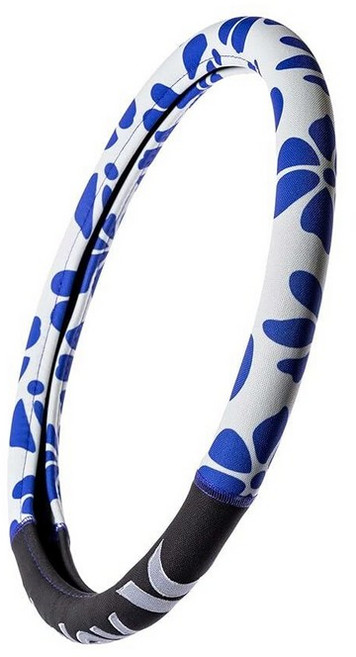 Hurley Universal Fit Steering Wheel Cover for Car Truck and SUV Durable Steering Wheel Protecti, 그립 오프 블랙 / 대화 자카드 (SIOC)