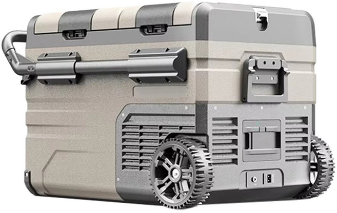 알피쿨 TAW 시리즈 다용도 더블 도어 차량용 냉장고 휠 버전, 블랙 + 브라운, 35L