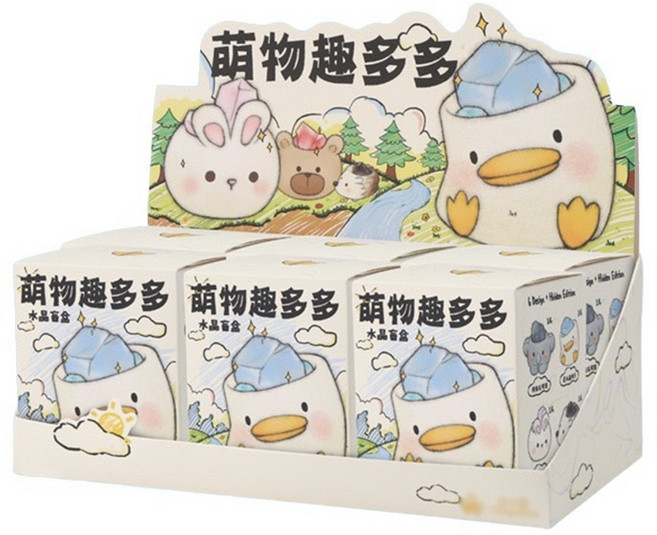 NIAN NIAN BU WANG 萌物系列 水晶盲盒 6款加1隱藏版 療癒擺飾, 1個, 萌物系列 水晶盲盒/個(買整套請下數量6