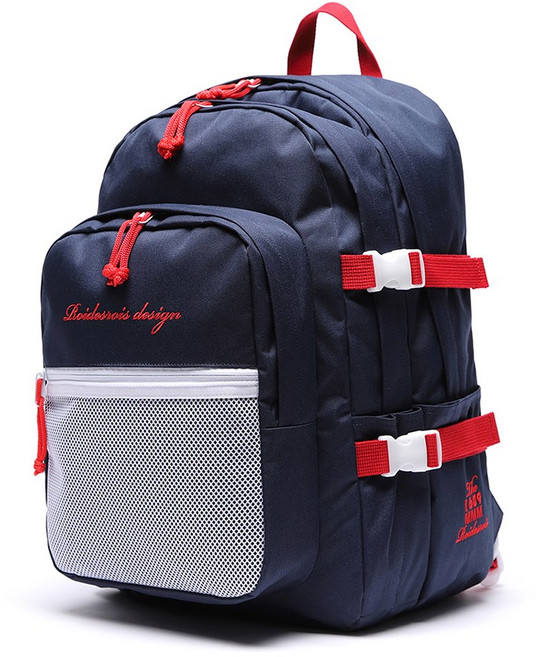 로아드로아 오 웁스 3D 포켓 메쉬 백팩 (네이비/레드) - 멀티