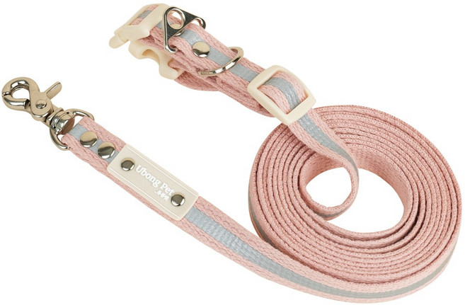 야간반사 핸즈프리 강아지 멀티 리드줄 2m 3m 4m 5m, 인디핑크, 1개