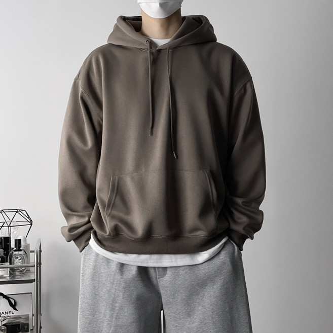 오프앤 남녀공용 무지 오버핏 후드티