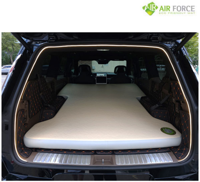 [에어포스] EV9 차량용 에어매트 전체형 차박 캠핑매트, 레드&카키