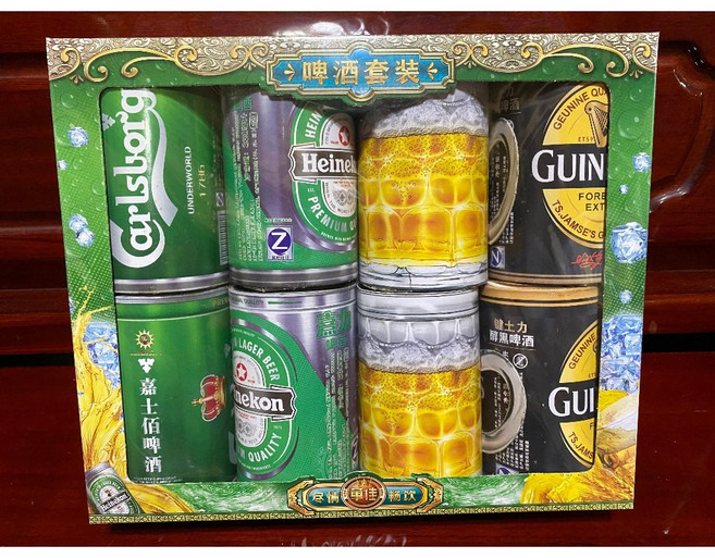紙紮啤酒套裝組 往生祭祀用品, 1個, 款式隨機（超商／店到店限７盒）