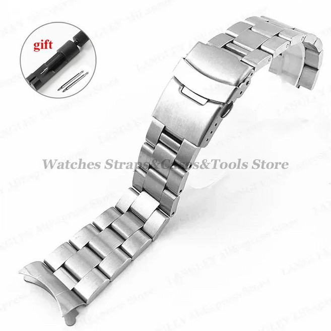 Duro MDV107 시계 손목 밴드 팔찌 스테인레스 스틸 교체 용 Casio 22mm 다이빙 금속 스트랩