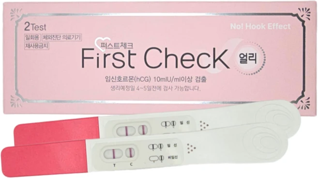 에이디텍 퍼스트체크 얼리 임테기 No! Hook 2라인 얼리 임신테스트기, 1개, 2개입 - 쿠팡