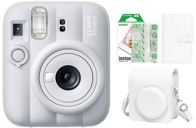 FUJIFILM Instax 相機組, 1套, 白色+20張底片+專用皮套+108枚底片相本