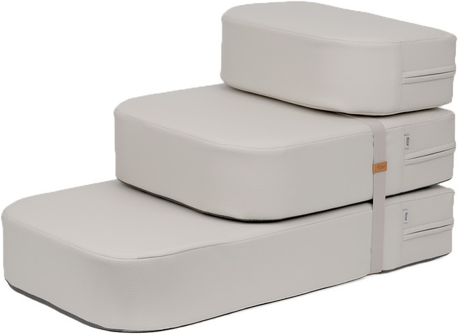 펫토 클린펫계단 이지레더 논슬립 강아지 계단 스텝, 이지클린레더_라이트그레이, 1세트