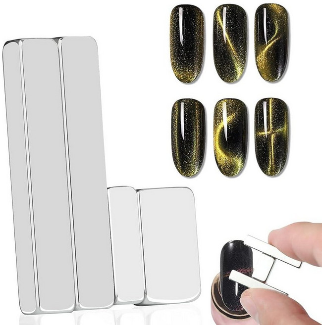 Vnjaoi 하트 네일 자석 4피스 Y자형 가이드 캣아이 아트 살롱 또는 애호가 250164, Mini Nail Magnet Set