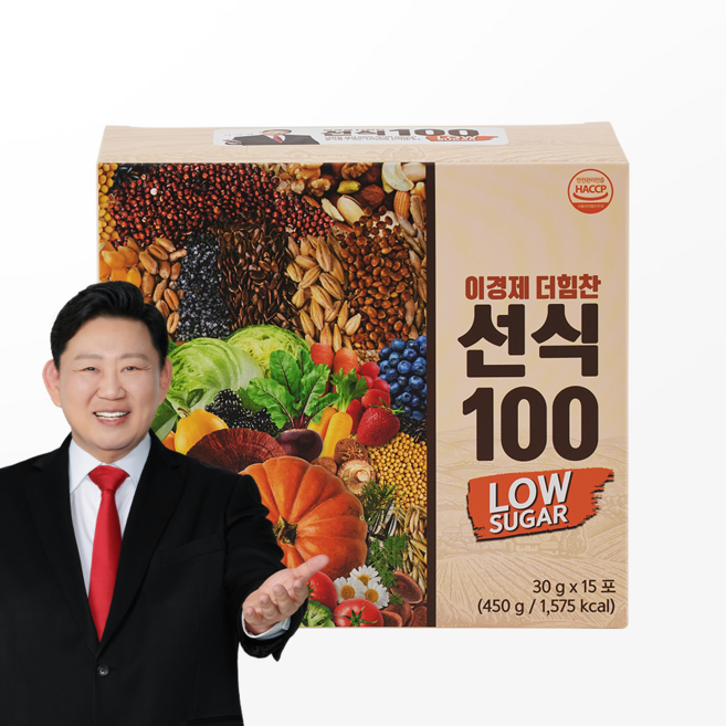 이경제 더힘찬 선식 100 1박스(15포) 저당선식 아침식사대용, 15개, 30g