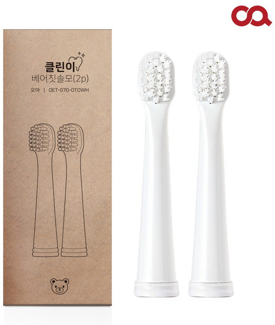 오아 클린이베어 & 핑크퐁 호환 리필 칫솔모 2P, 클린이 리필 칫솔모