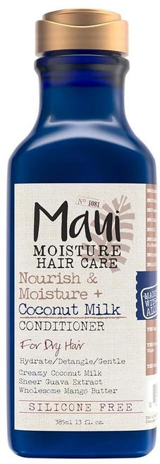 Maui Moisture 영양 및 수분 + 코코넛 밀크 컨디셔너 곱슬머리에 수분을 공급하고 엉킴을 방지합니다 가벼운 데일리 모이스처라이징 비건 실리콘 파라벤 프리 384, 1개, 385ml - 쿠팡