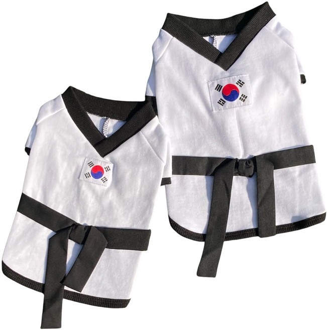 쏭바이펫 강아지 고양이 태권도복 S-3XL, 1개