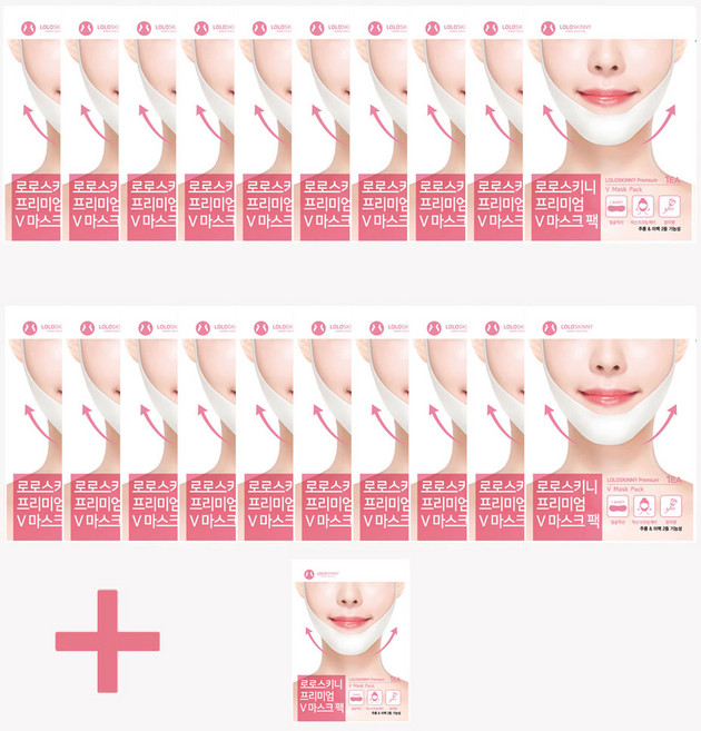 로로스키니 프리미엄 하이드로겔 턱 v 브이라인 리프팅 팩, 1개입, 21개