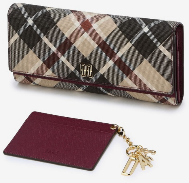 닥스 [21SS 닥스 ACC 여성]브라운 체크 소가죽 장지갑_WCWA1E741W2