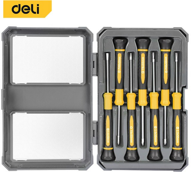 델리툴즈 정밀 드라이버 세트 7종 십자 일자 안경 시계 별 나사, 정밀 드라이버 7종 세트 (DL241007), 1개