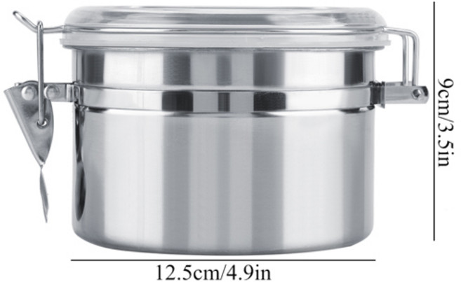 스테인레스 스틸 진공 밀폐 커피 원두 보관 항아리 가정 주방용 800 1100 1450 1800ml 옵션, [02] 800ML