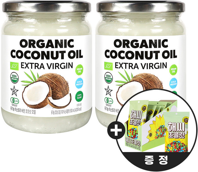 SMR 유기농 엑스트라버진 코코넛오일 500ml, 2개